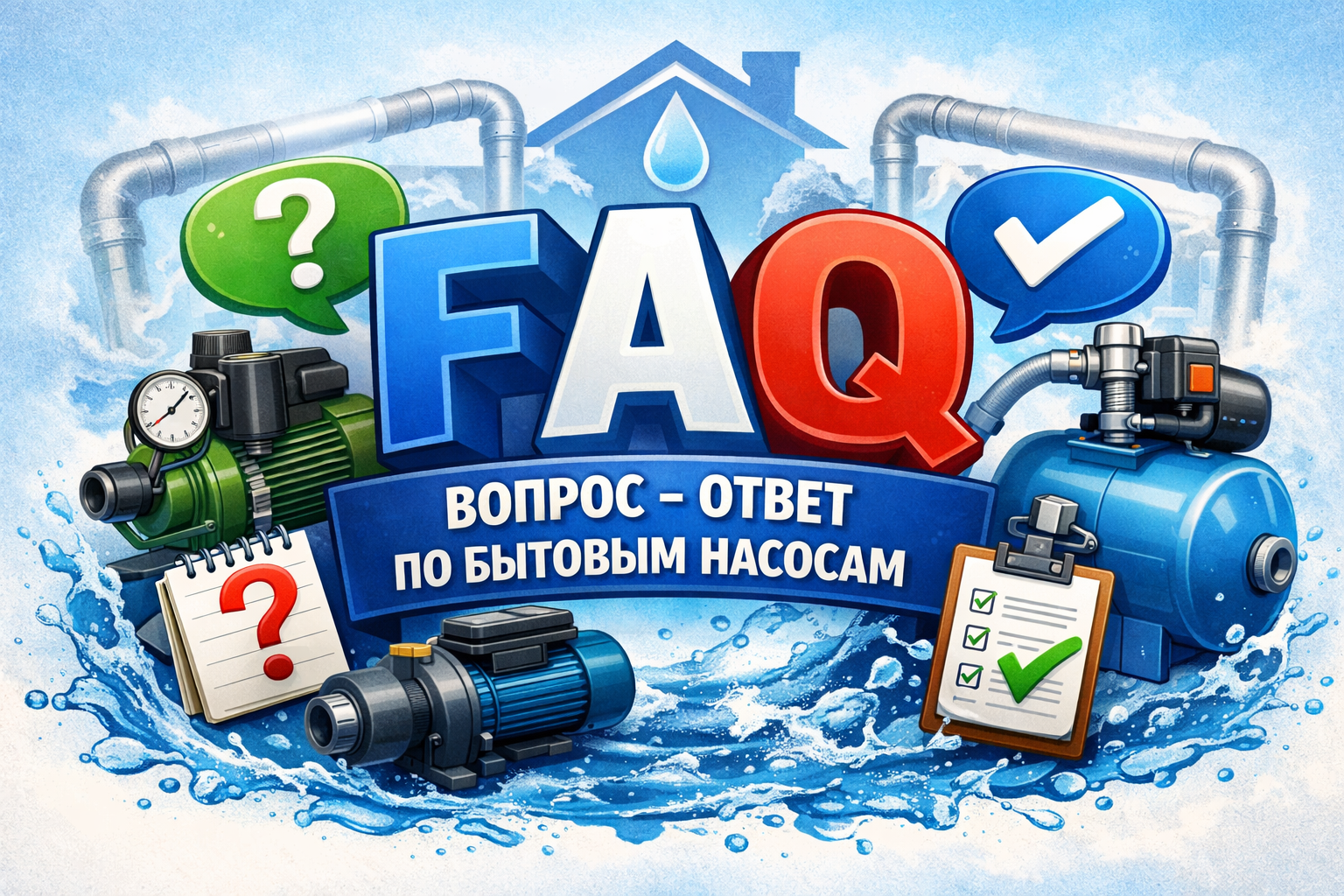 FAQ — Часто задаваемые вопросы о насосах и насосных станциях в Бишкеке